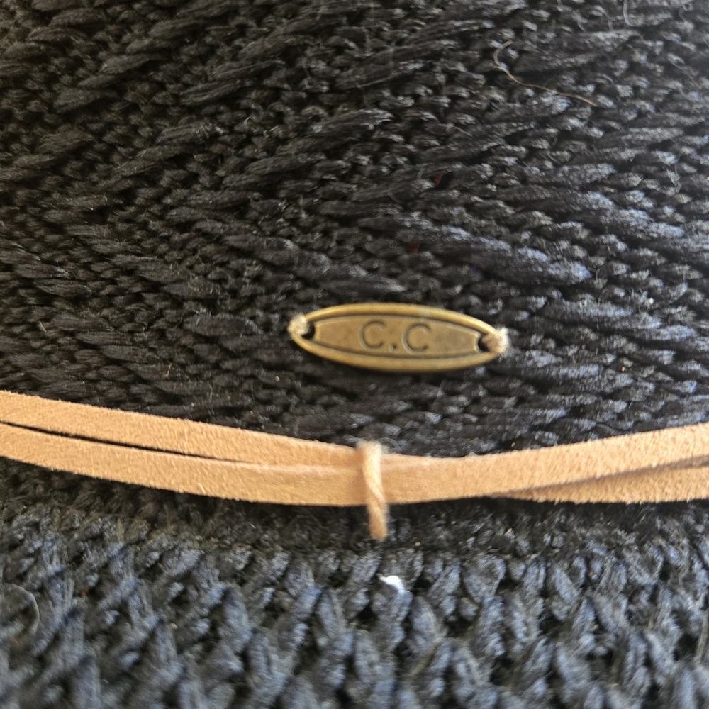 🖤 Grand C.C Women’s Black Crochet-Style Cowboy Hat – Western Boho - Picture 3 of 8